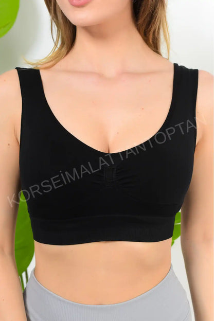 Kadın Pedli Toparlayıcı Bustiyer Toptan | Balensiz Çıkarılabilir Ped | S-2XL