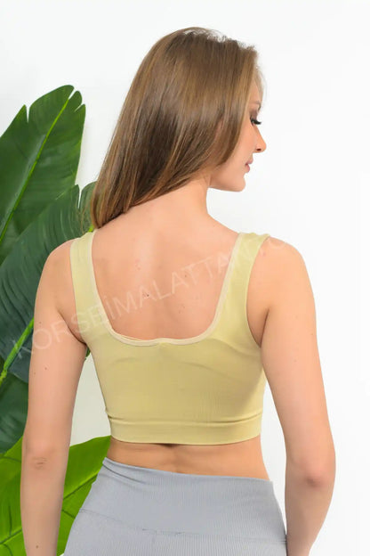 Kadın Pedli Toparlayıcı Bustiyer Toptan | Balensiz Çıkarılabilir Ped | S-2XL
