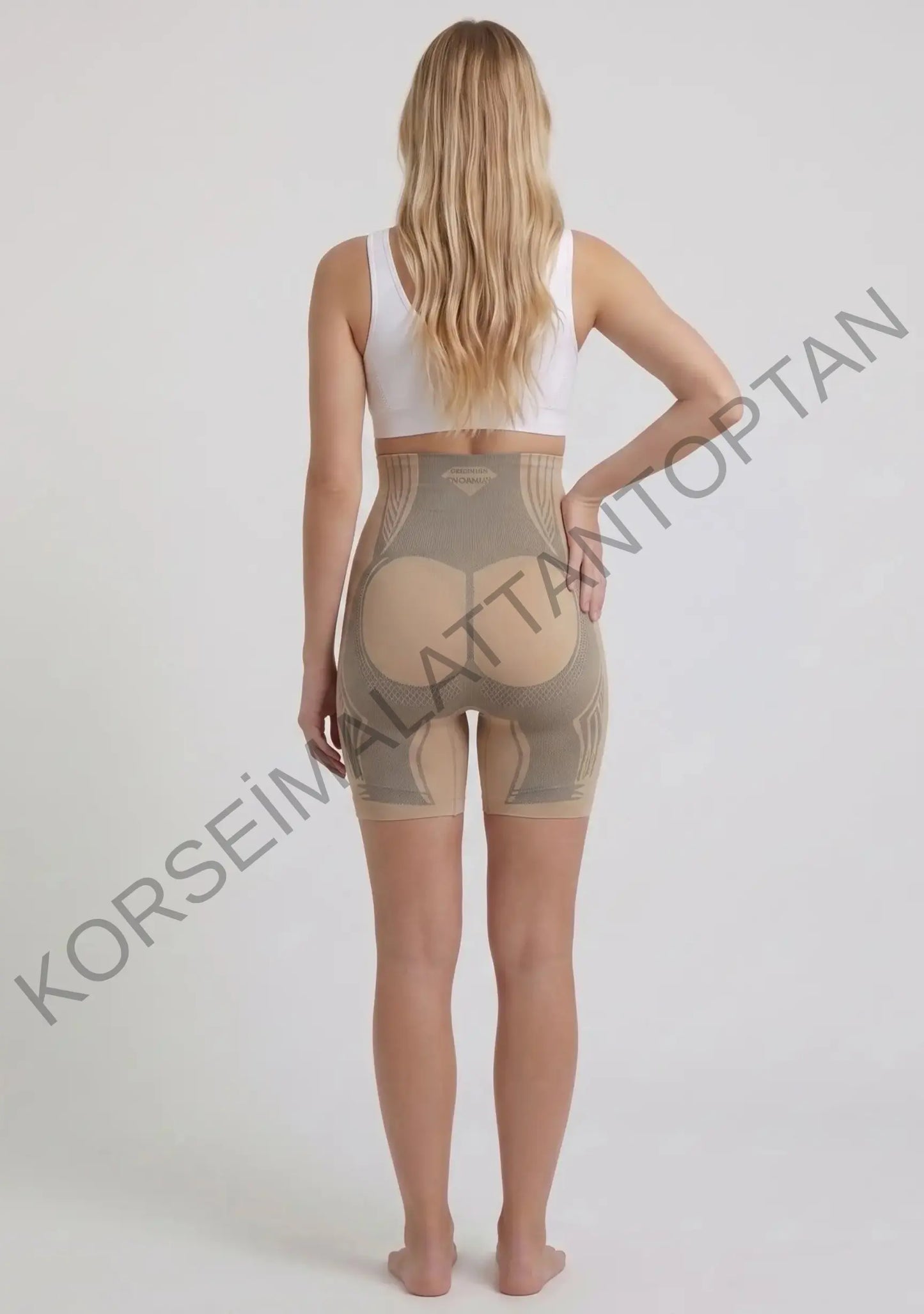 İyonizer şort korse bej arkadan - basen ve kalça toparlayıcı