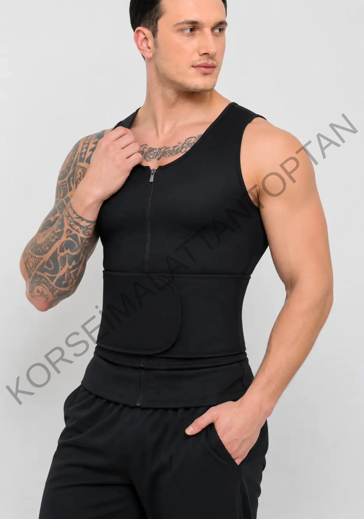 Motorcu Termal Yelek Toptan | Fermuarlı Bel Korseli Sıcak Tutan | Unisex Standart